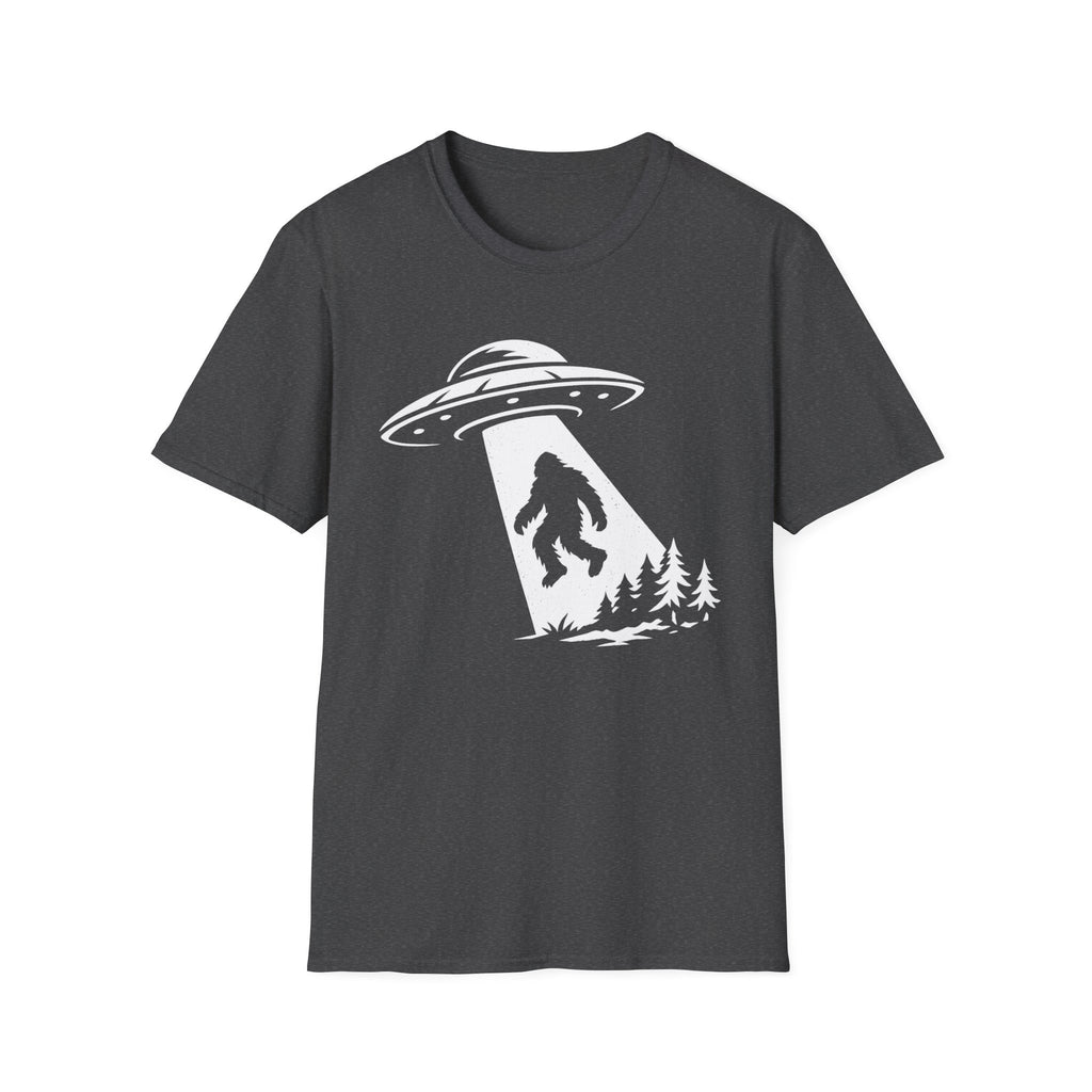 Bigfoot Abduction T-Shirt - Sasquatch UFO Beam Graphic Tee
