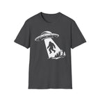 Bigfoot Abduction T-Shirt - Sasquatch UFO Beam Graphic Tee