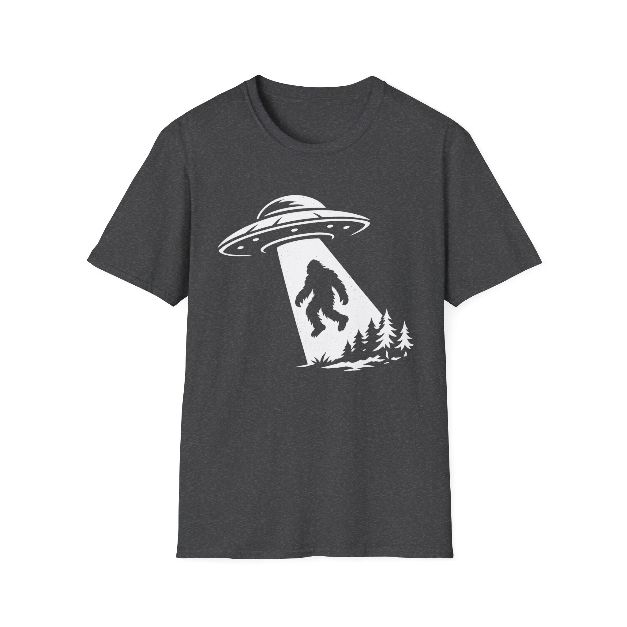 Bigfoot Abduction T-Shirt - Sasquatch UFO Beam Graphic Tee
