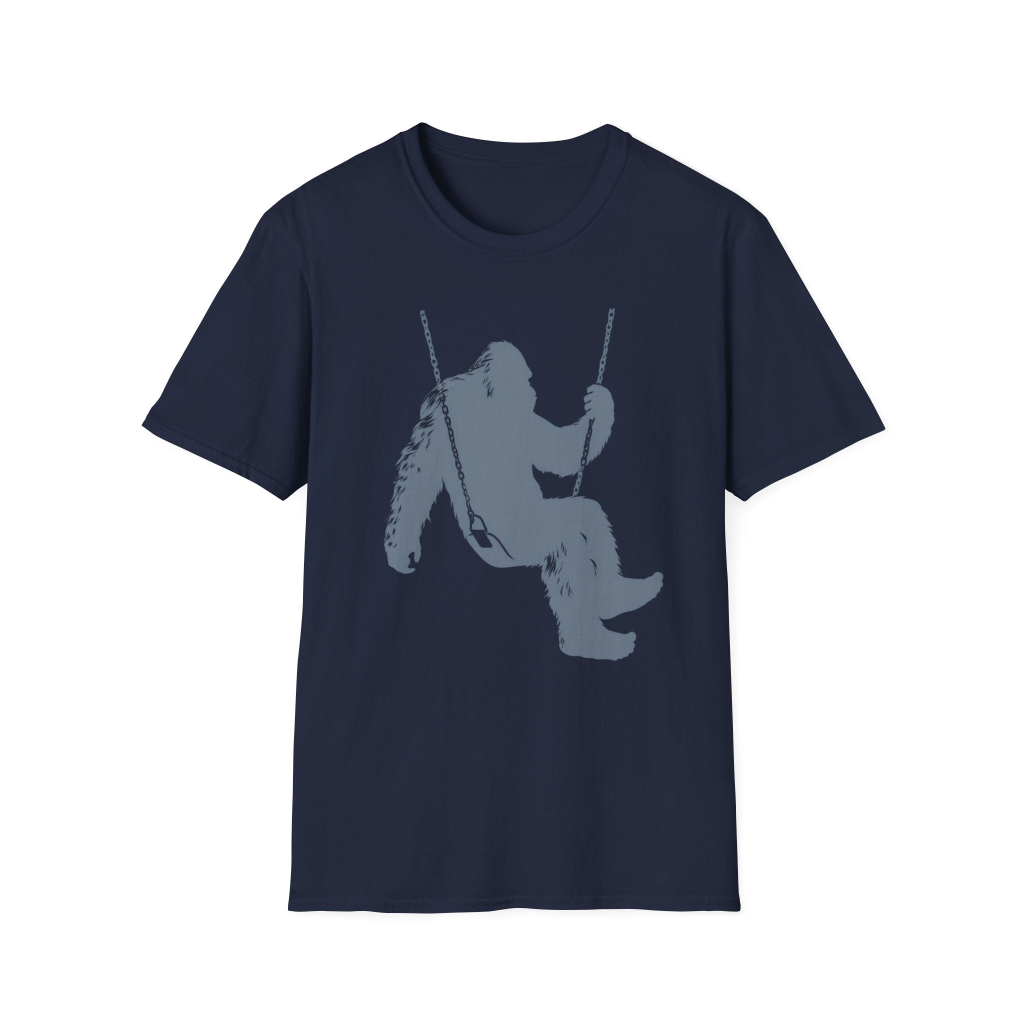 Swinger Bigfoot T-Shirt - Playful Sasquatch On A Swing Graphic Tee