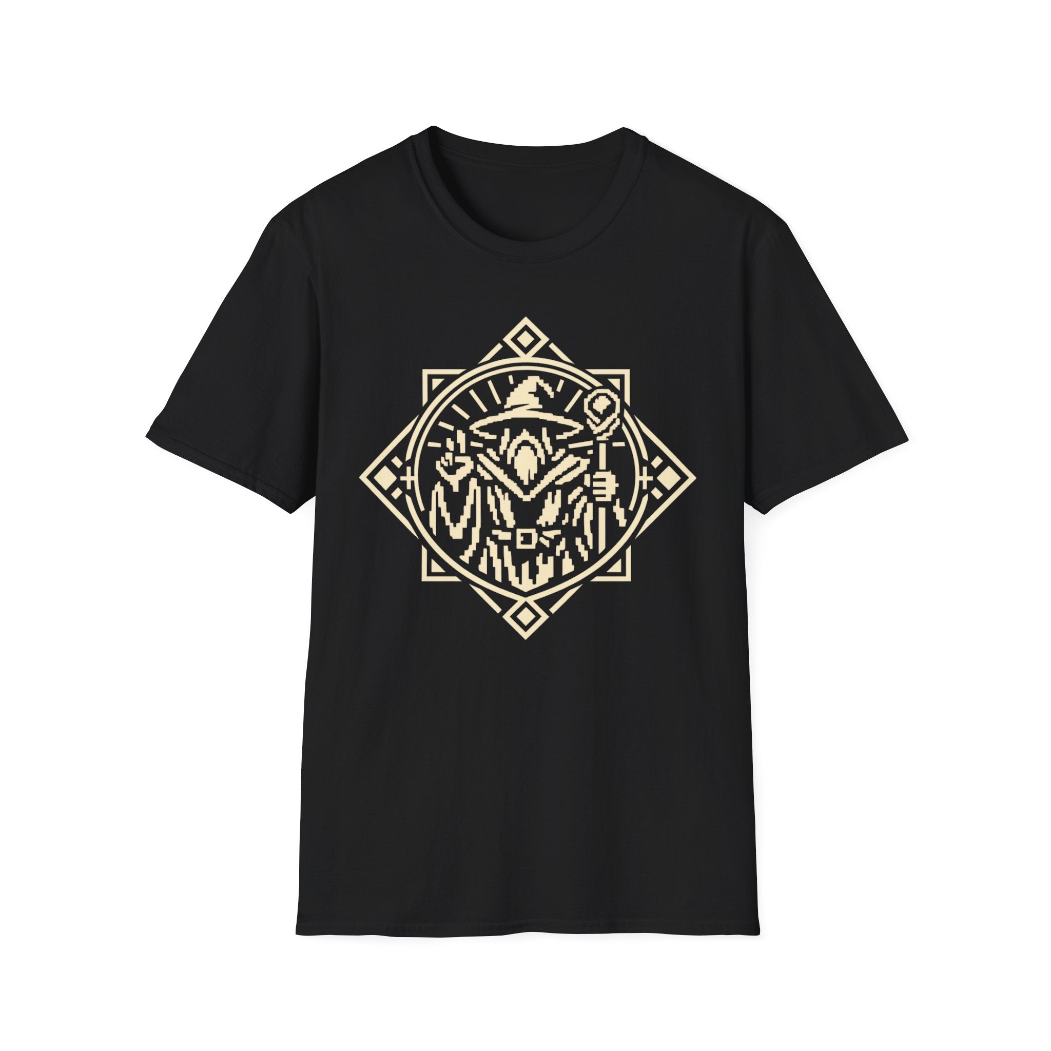 Mystic Wizard T-Shirt - Geometric Arcane Mage Design
