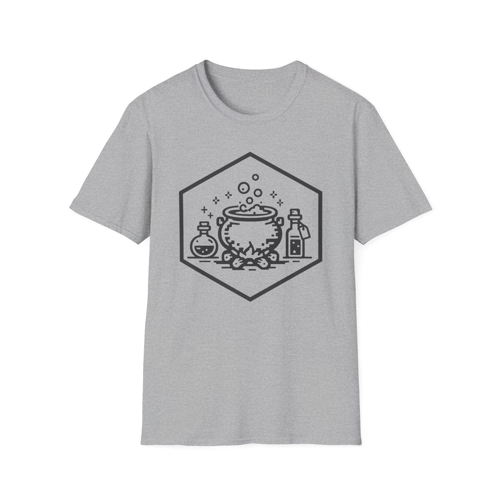 Witch Cauldron T‑Shirt - Hexagon Alchemist Graphic Tee