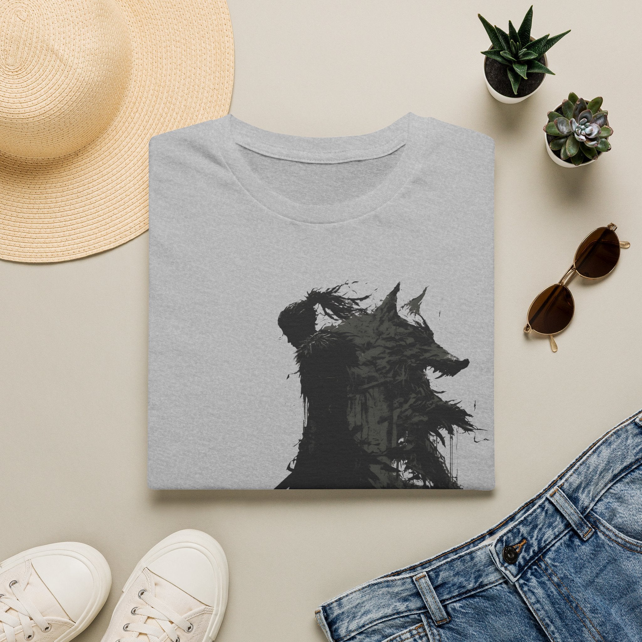 Shape Shifter Silhouette T-Shirt - Dark Ink Wolf Wilderness Graphic Tee
