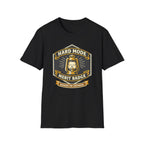 Hard Mode Merit Badge T‑Shirt — Retro Lantern Gaming/Outdoors Crew Tee