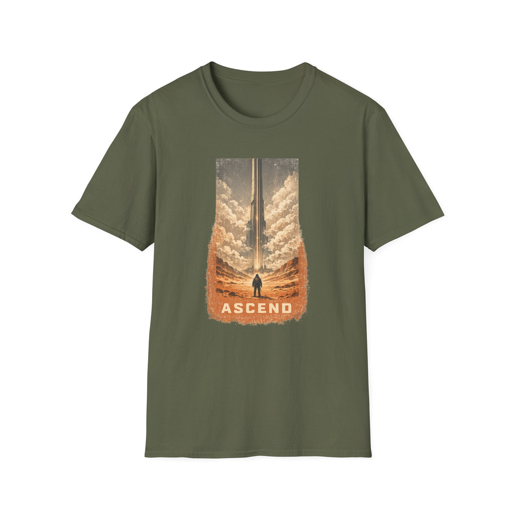 Ascend Sci-Fi T‑Shirt — Vintage Space Launch Graphic