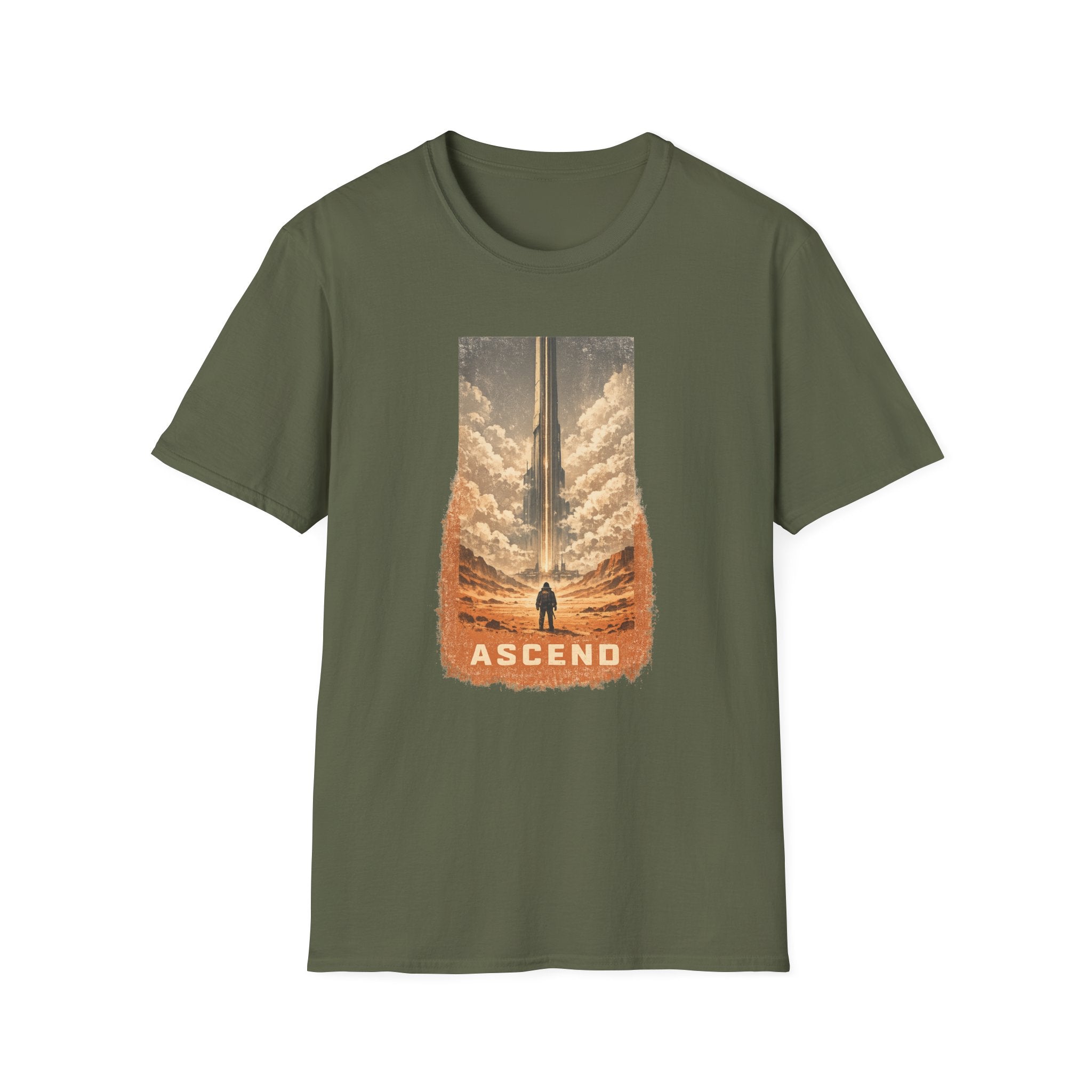 Ascend Sci-Fi T‑Shirt — Vintage Space Launch Graphic