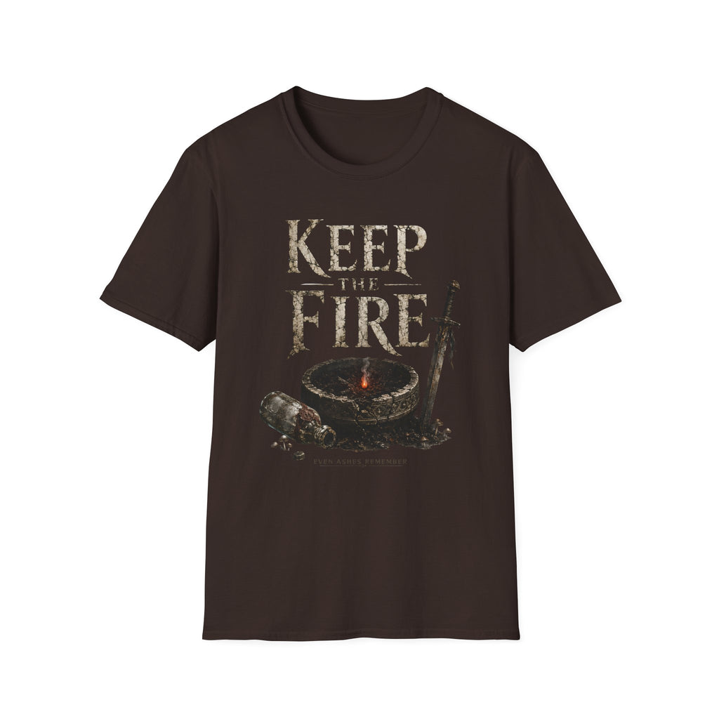Keep the Fire T-Shirt - Medieval Sword & Cauldron Graphic