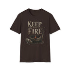 Keep the Fire T-Shirt - Medieval Sword & Cauldron Graphic