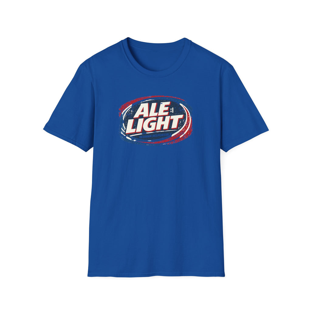 Ale Light (Respawn Responsibly) Parody Logo Graphic T-Shirt — Vintage Beer Logo Tee
