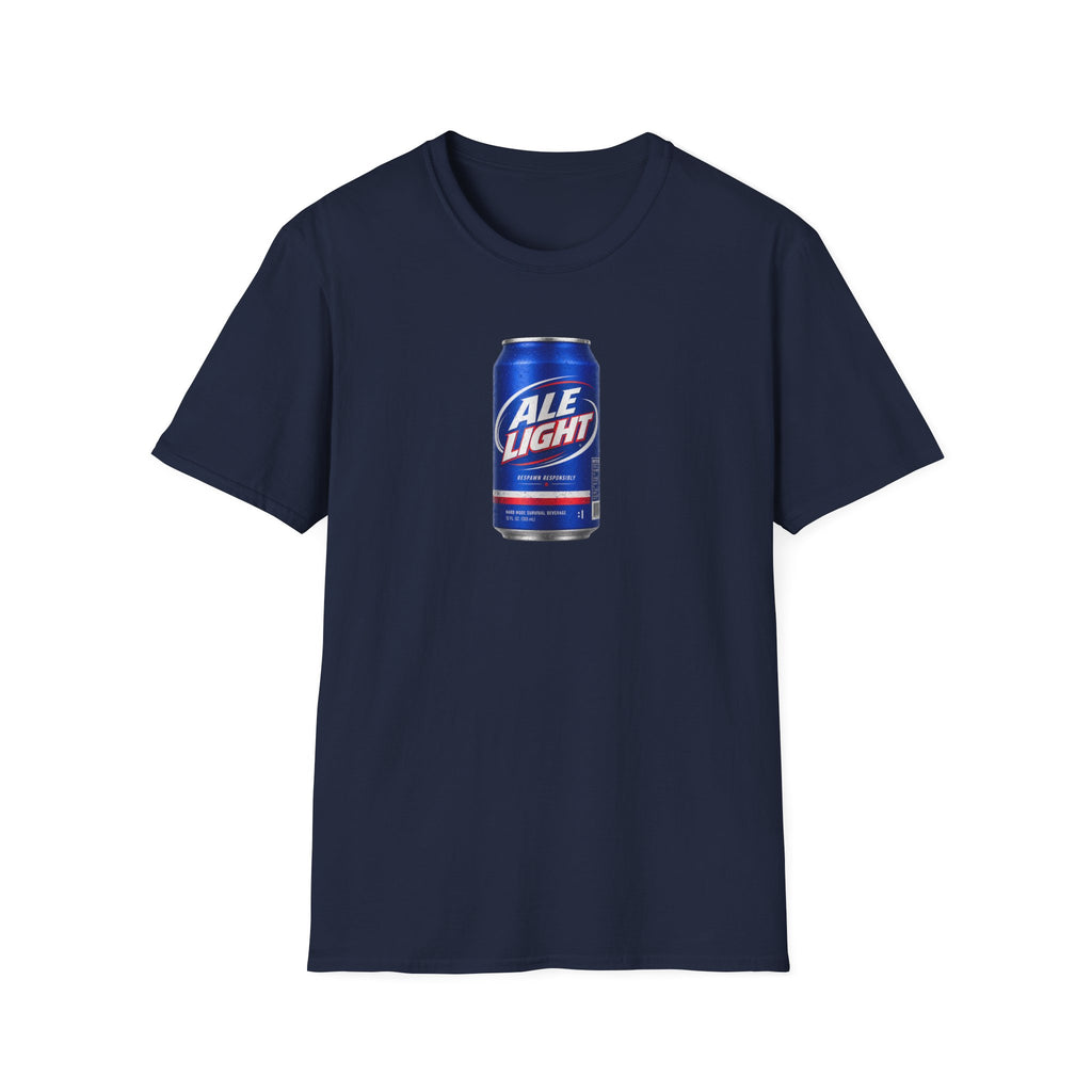 Ale Light Parody Beer Can T-Shirt — Retro Beer Logo Tee