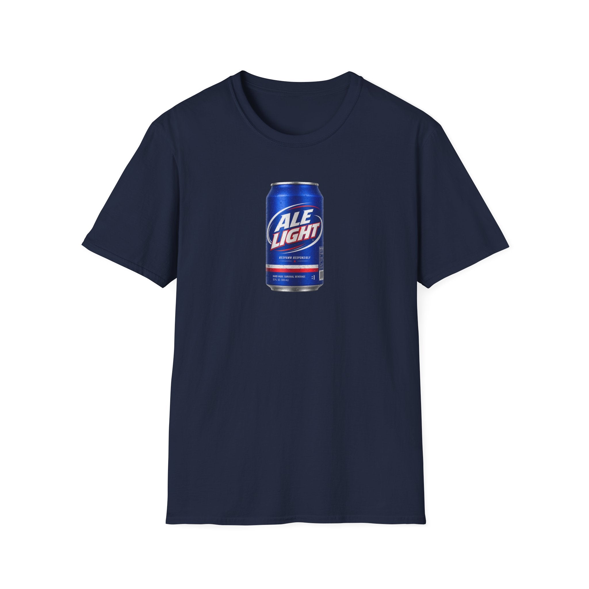 Ale Light Parody Beer Can T-Shirt — Retro Beer Logo Tee