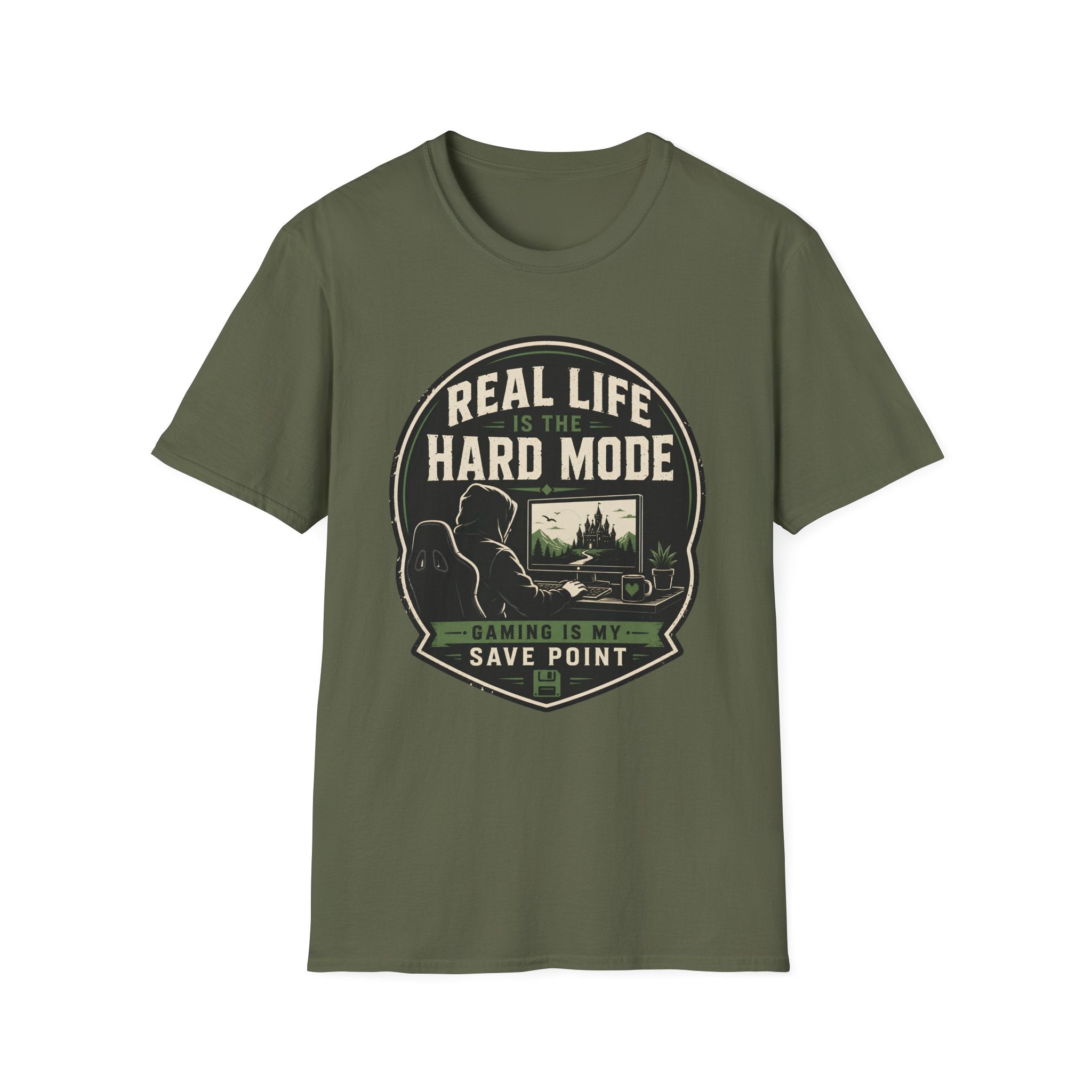 “Real Life is the Hard Mode” Retro Gamer Tee