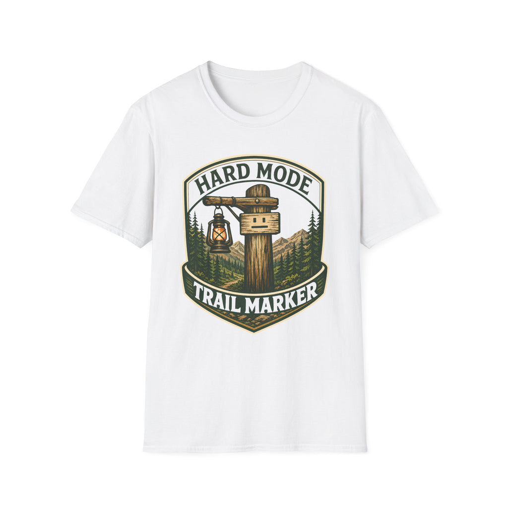 Hard Mode Trail Marker T-Shirt - Lantern Sign Graphic Tee