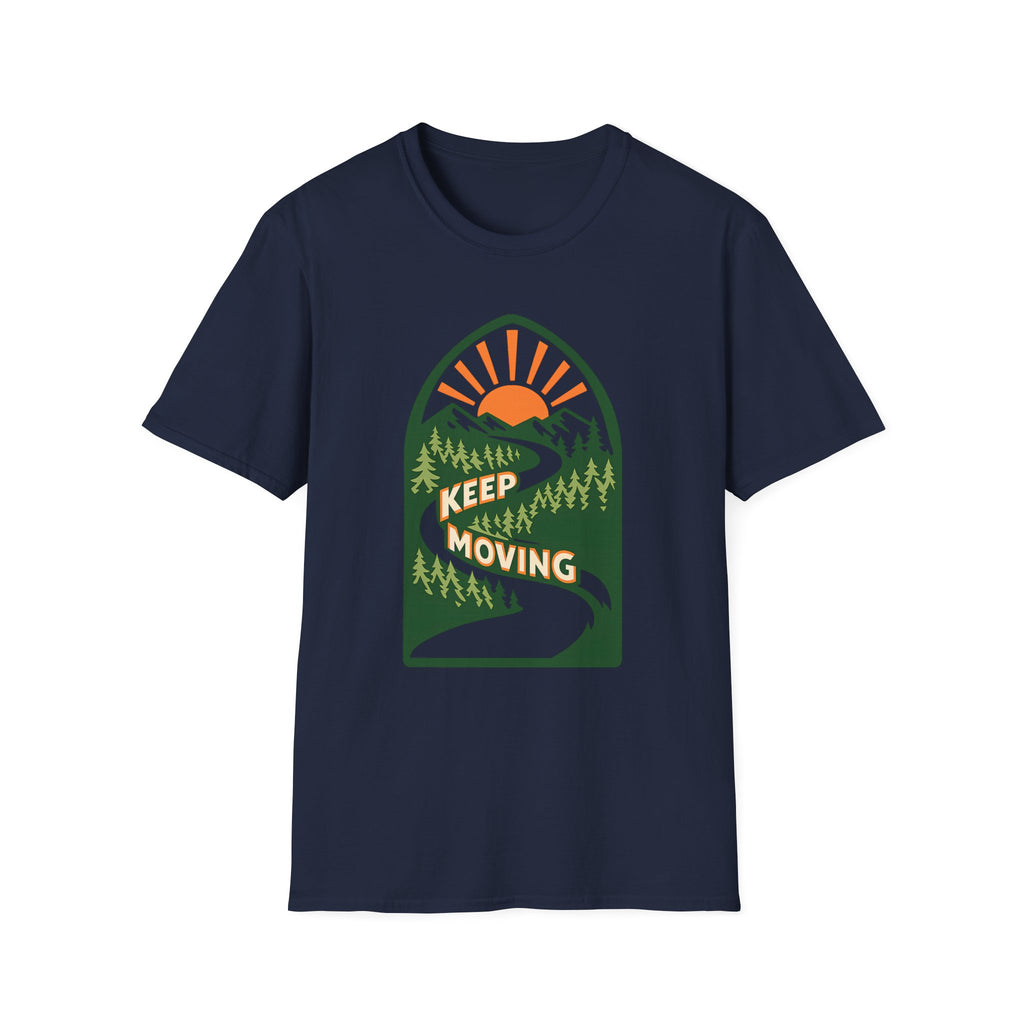 Keep Moving Adventure T-Shirt - Mountain Sunrise Graphic Tee