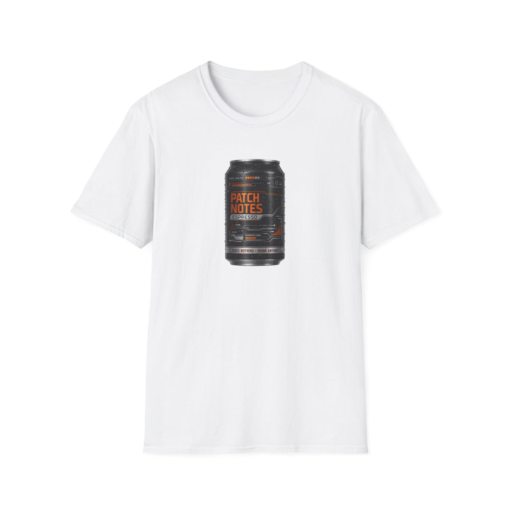 Patch Notes Espresso T-Shirt — Gamer Coffee Can Tee