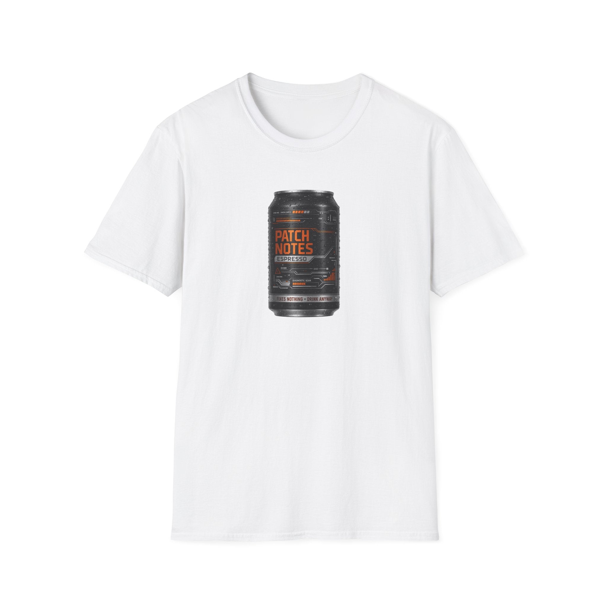 Patch Notes Espresso T-Shirt — Gamer Coffee Can Tee