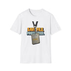 "SAVE FILE. PROTECTED." Lanyard Badge Graphic T-Shirt