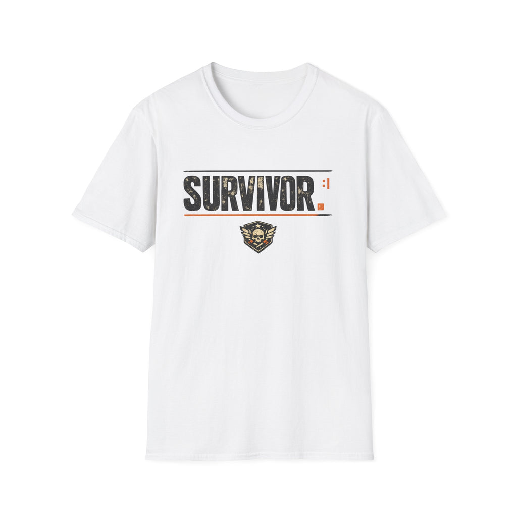 Survivor Graphic T-Shirt – Distressed Patch Design