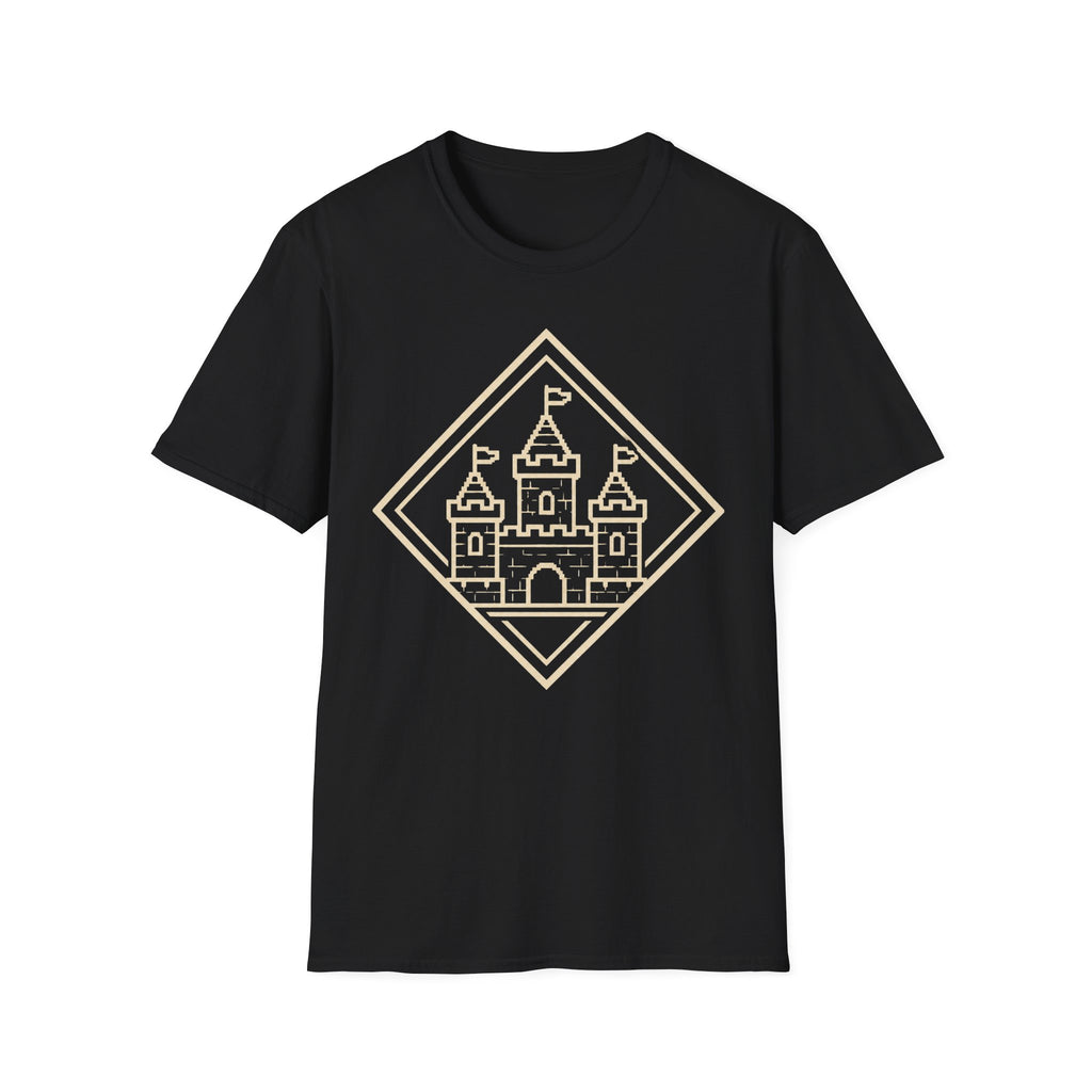 Castle Graphic T-Shirt - Retro Flagged Castle Logo Tee