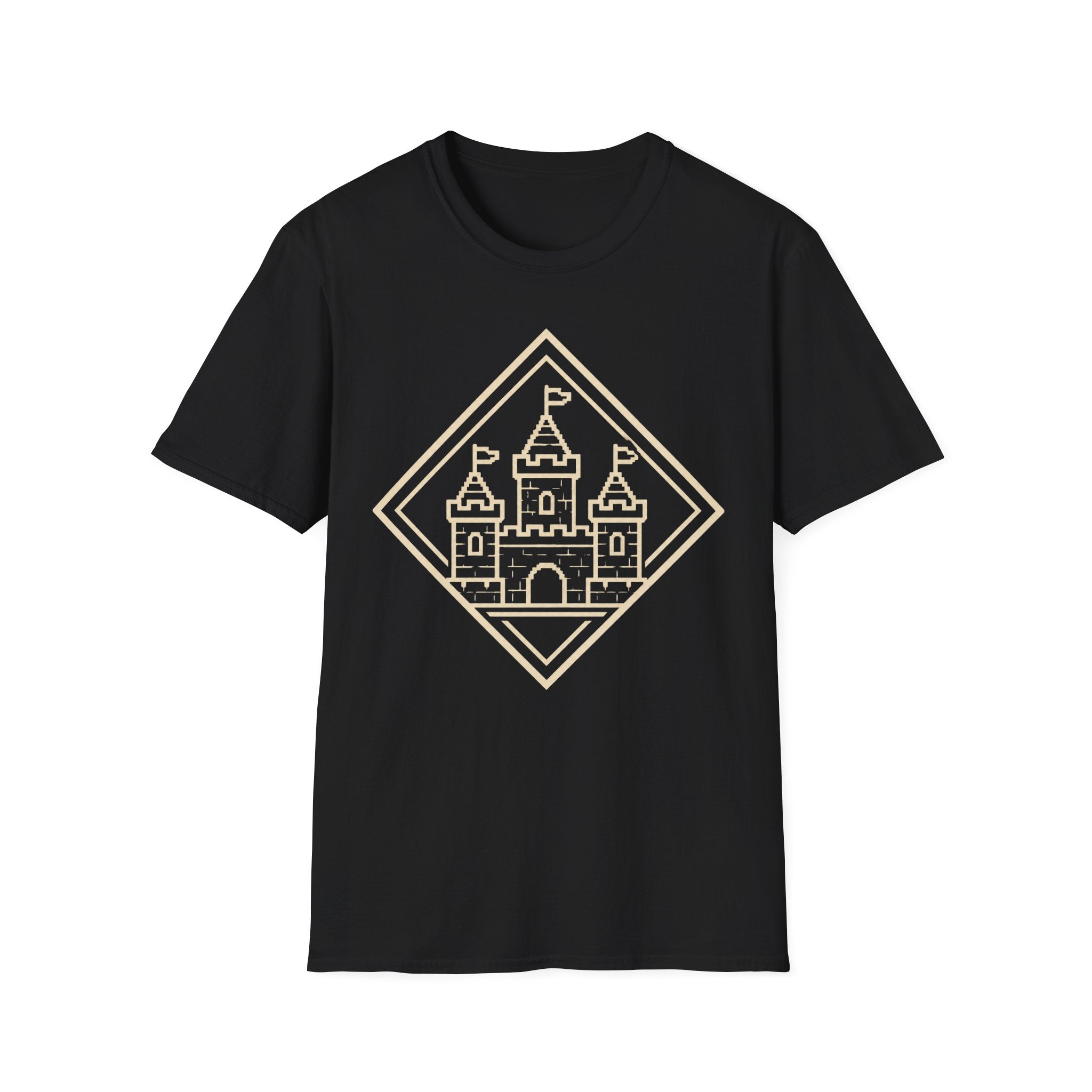 Castle Graphic T-Shirt - Retro Flagged Castle Logo Tee