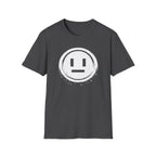 Meh Emoji Face Coin Grunge T-Shirt - Minimal Neutral Emoticon Tee