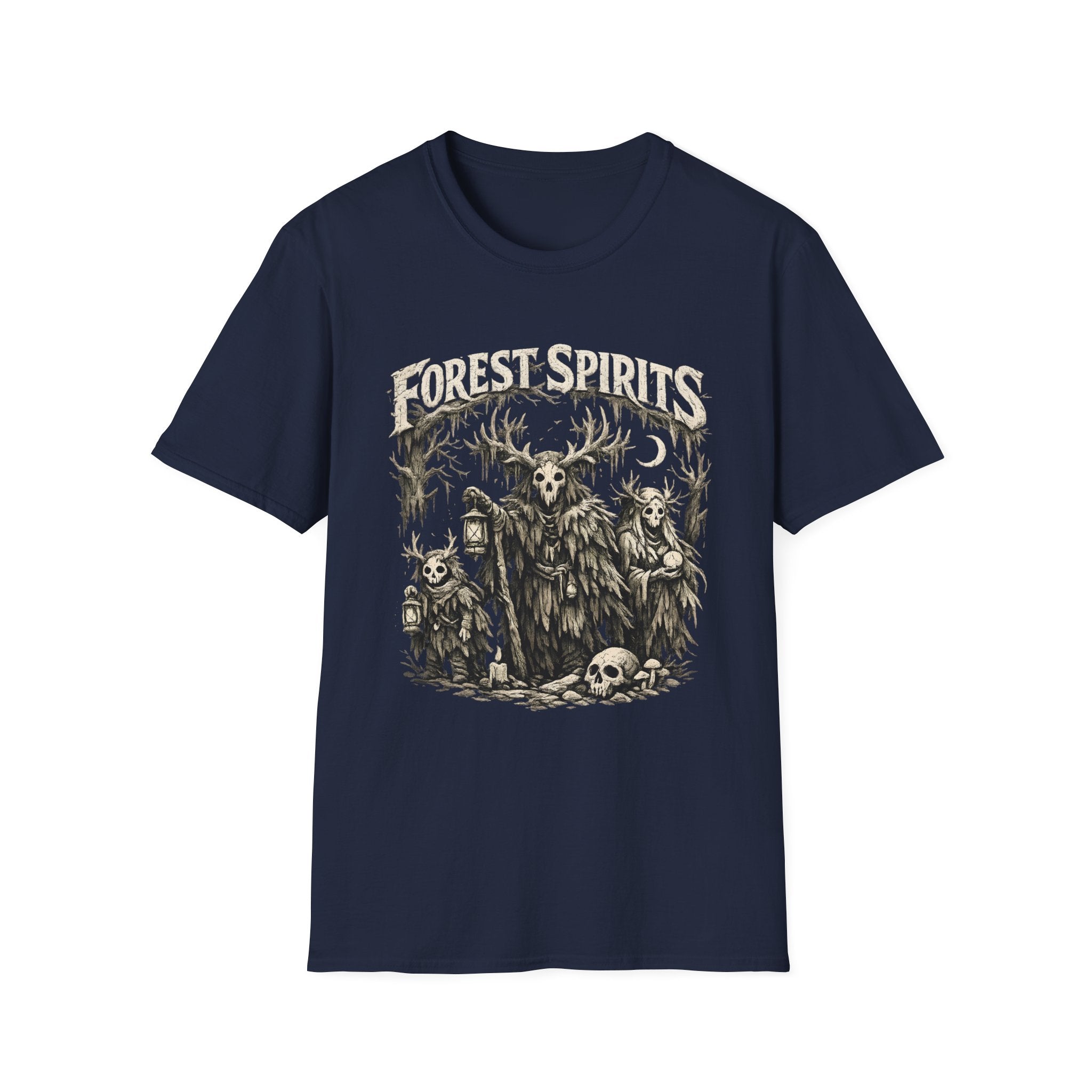 Forest Spirits T-Shirt - Cryptid Woodland Skull Graphic Tee