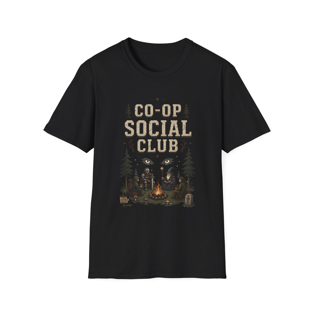 Co-Op Social Club RPG T-Shirt - Woodland Resting Pixel Graphic Tee