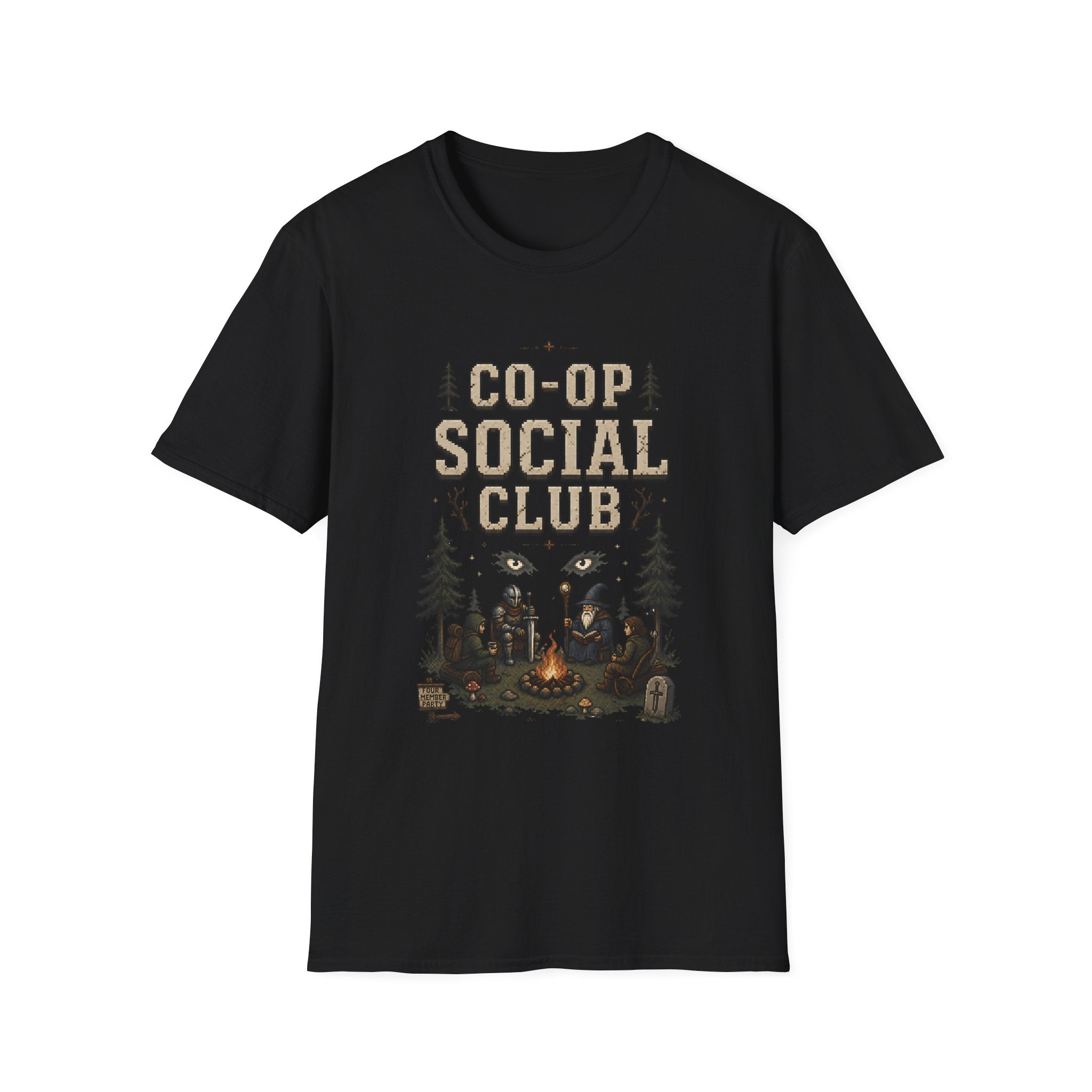 Co-Op Social Club RPG T-Shirt - Woodland Resting Pixel Graphic Tee