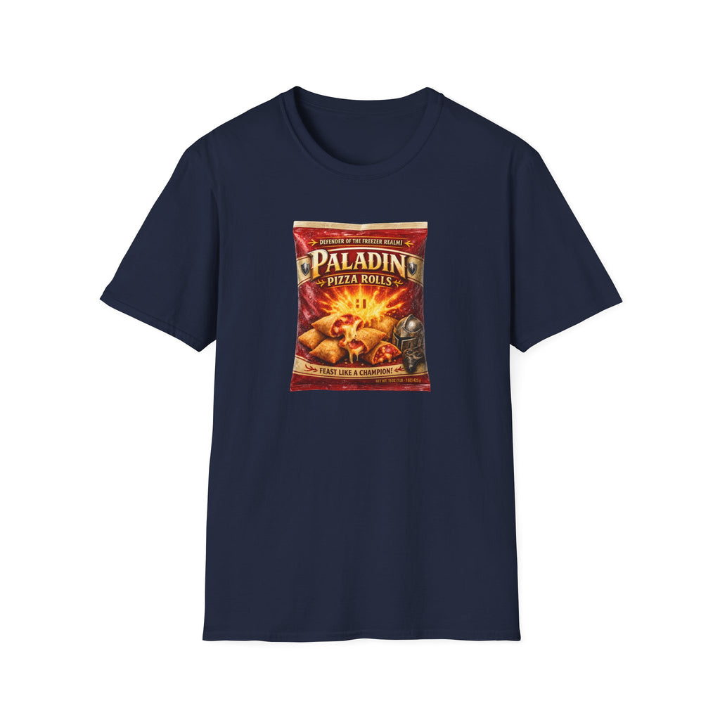 Paladin Pizza Rolls T-Shirt — Gamer D&D Parody Snack Tee