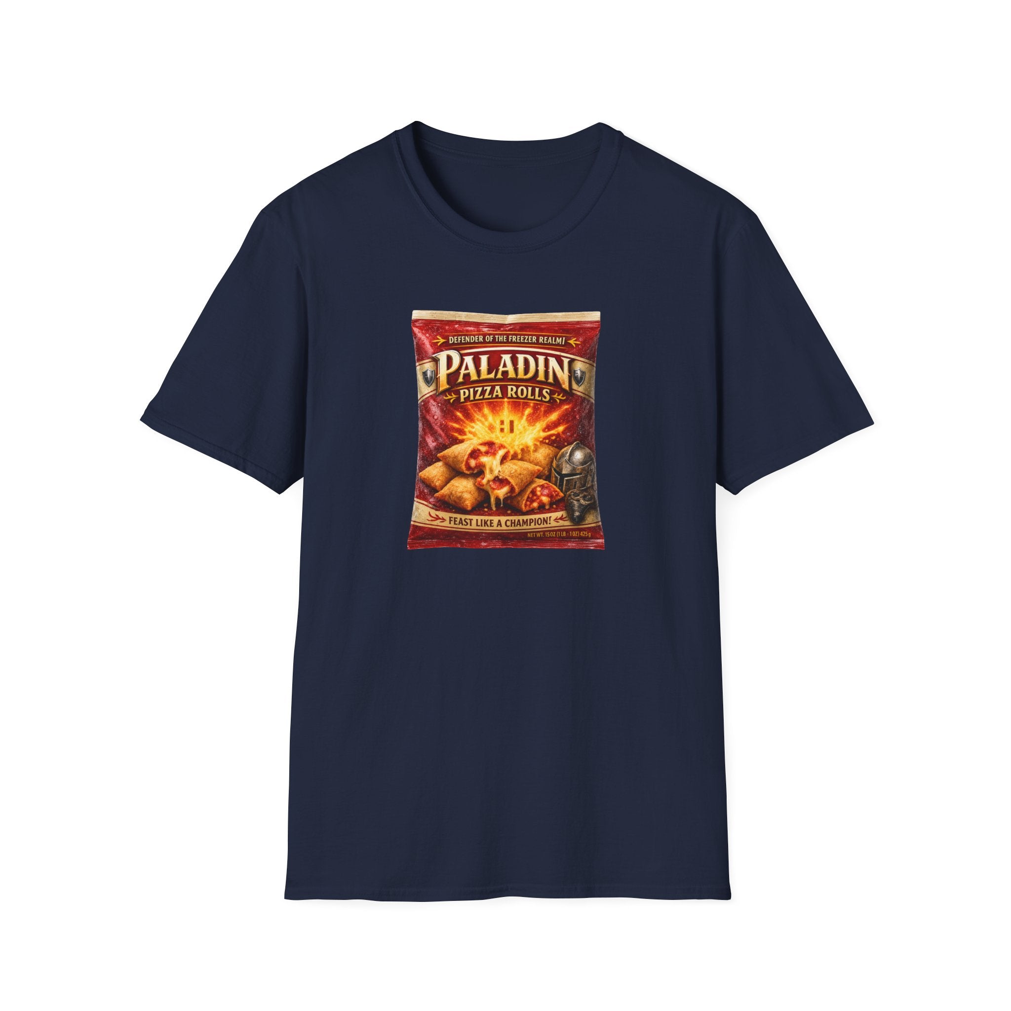 Paladin Pizza Rolls T-Shirt — Gamer D&D Parody Snack Tee
