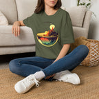 Fantasy Castle in Crystal Ball T-Shirt - Glass Orb Sunset Illustration