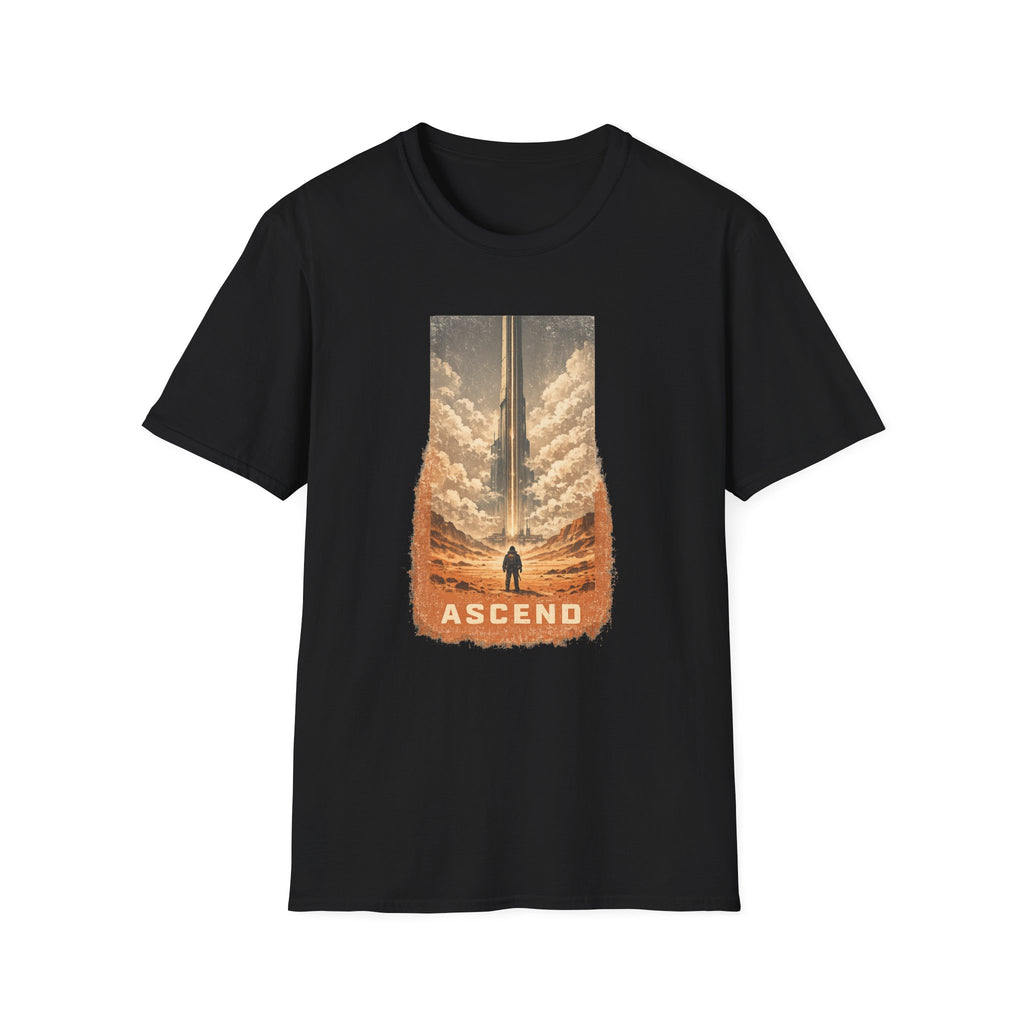 Ascend Sci-Fi T‑Shirt — Vintage Space Launch Graphic