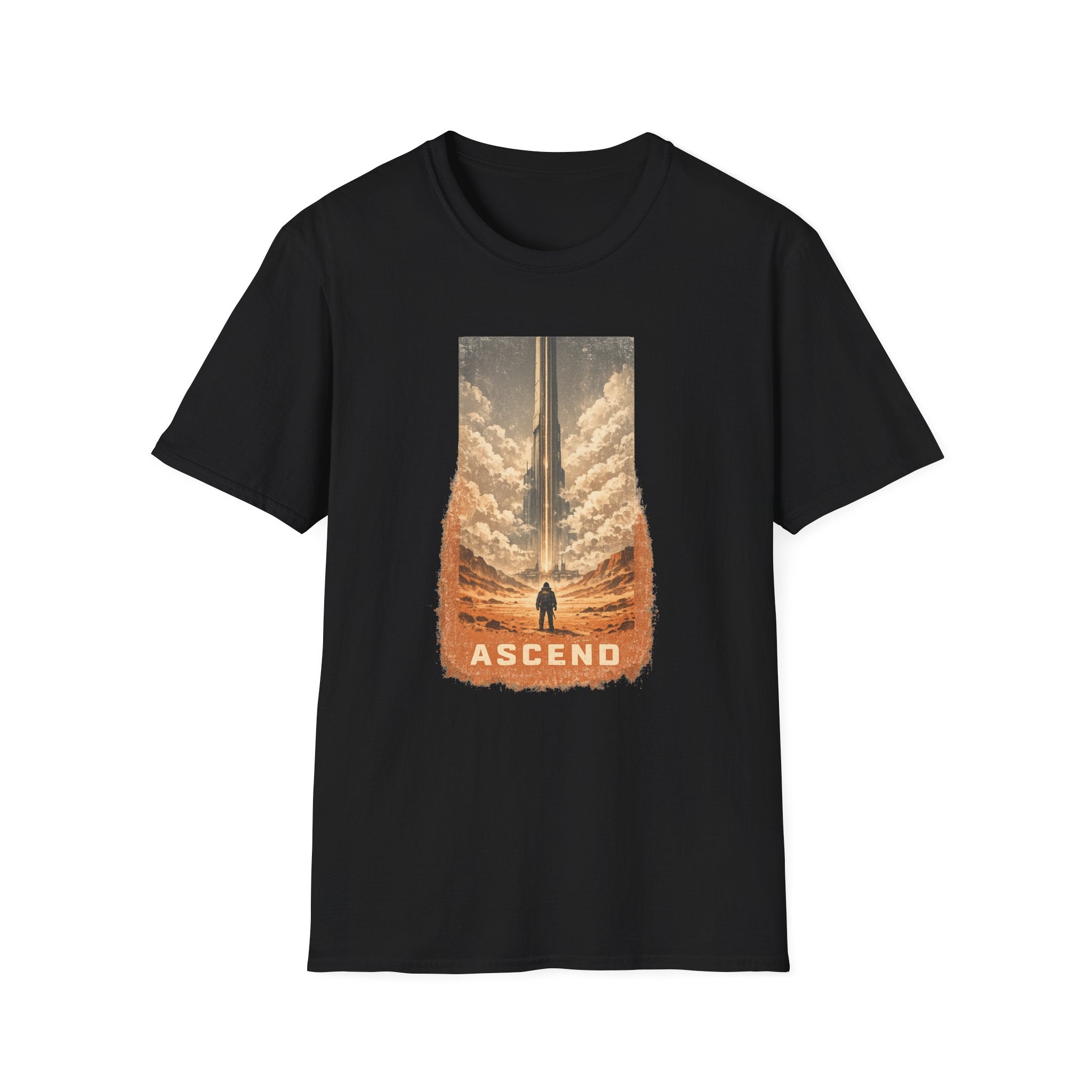 Ascend Sci-Fi T‑Shirt — Vintage Space Launch Graphic