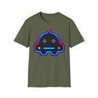 Neon Robot Tee - Retro Glowing Cute Bot Graphic T-Shirt