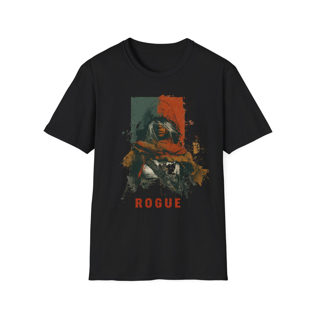 Rogue Hooded Figure T-Shirt - Grunge Painterly Graphic Tee