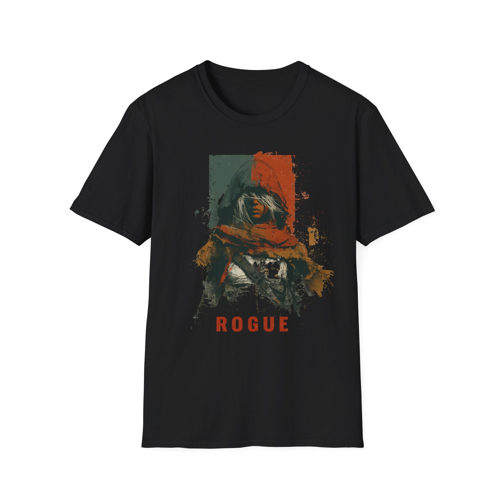 Rogue Hooded Figure T-Shirt - Grunge Painterly Graphic Tee