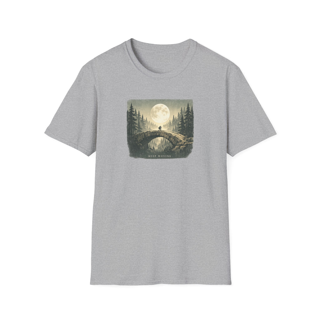 'Keep Moving' Moonlit Forest Bridge T-Shirt