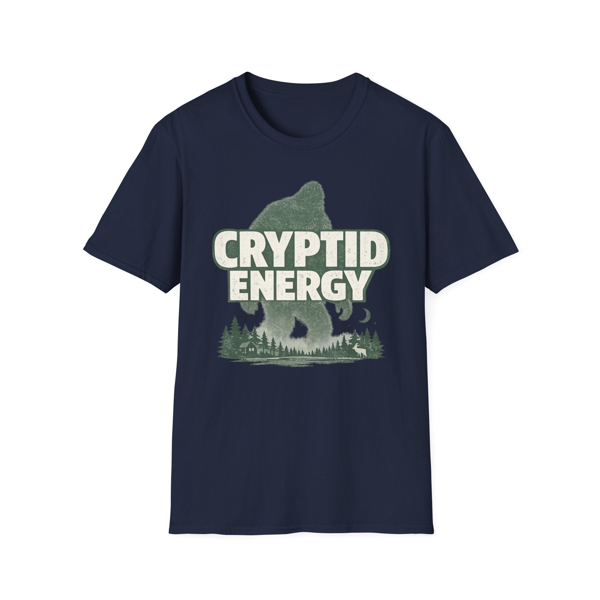 Cryptid Energy Bigfoot Forest Graphic T-Shirt