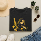 Comic Girl - Noir Femme Illustration T-Shirt