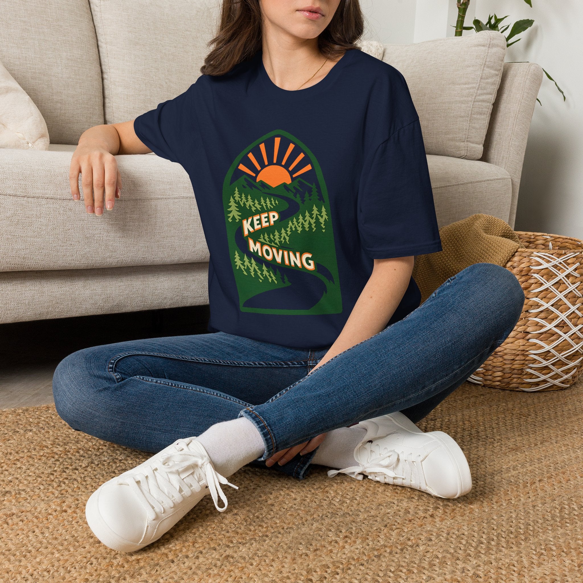 Keep Moving Adventure T-Shirt - Mountain Sunrise Graphic Tee