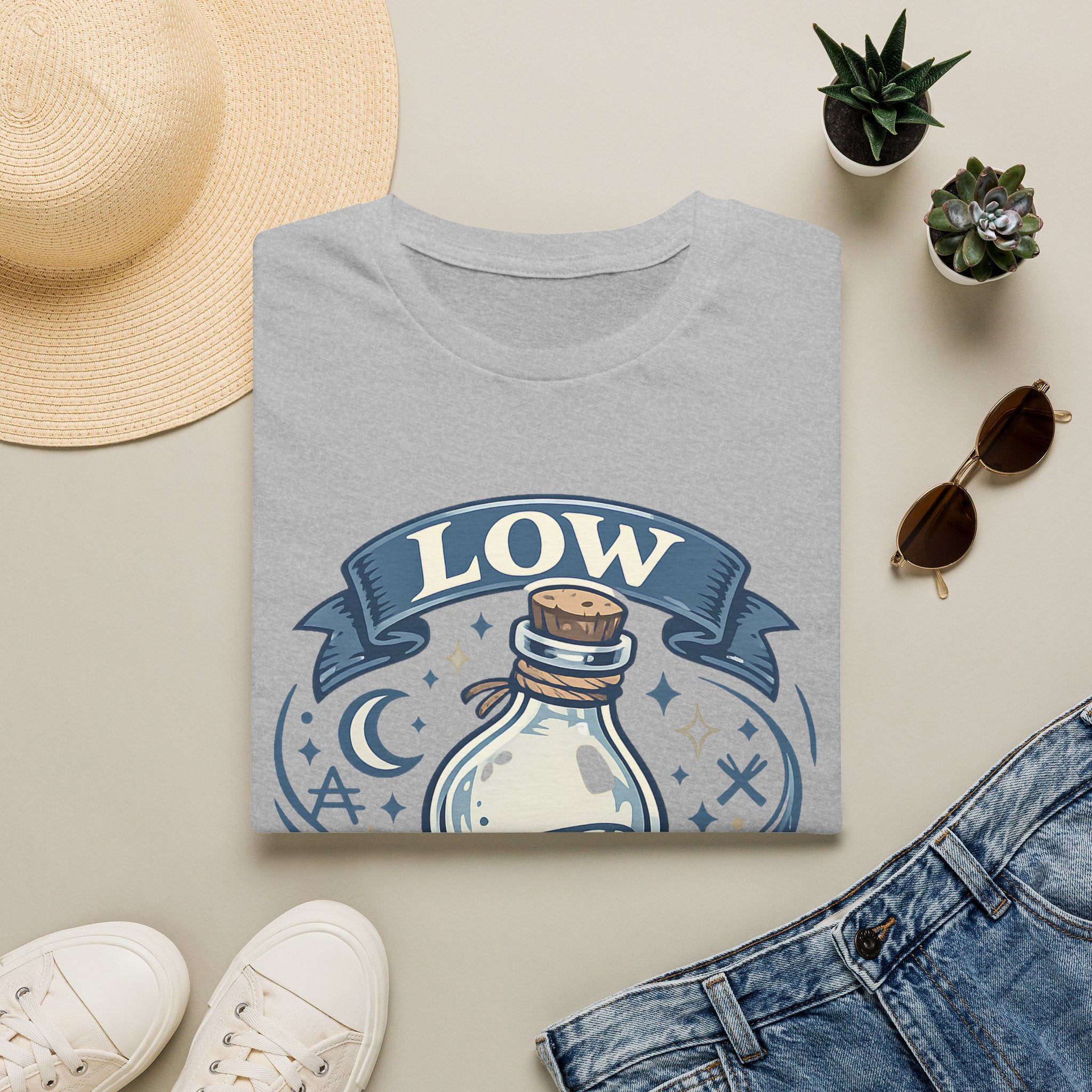 Low Mana T-Shirt — Cute Fantasy Potion Tee for Gamers & RPG Fans