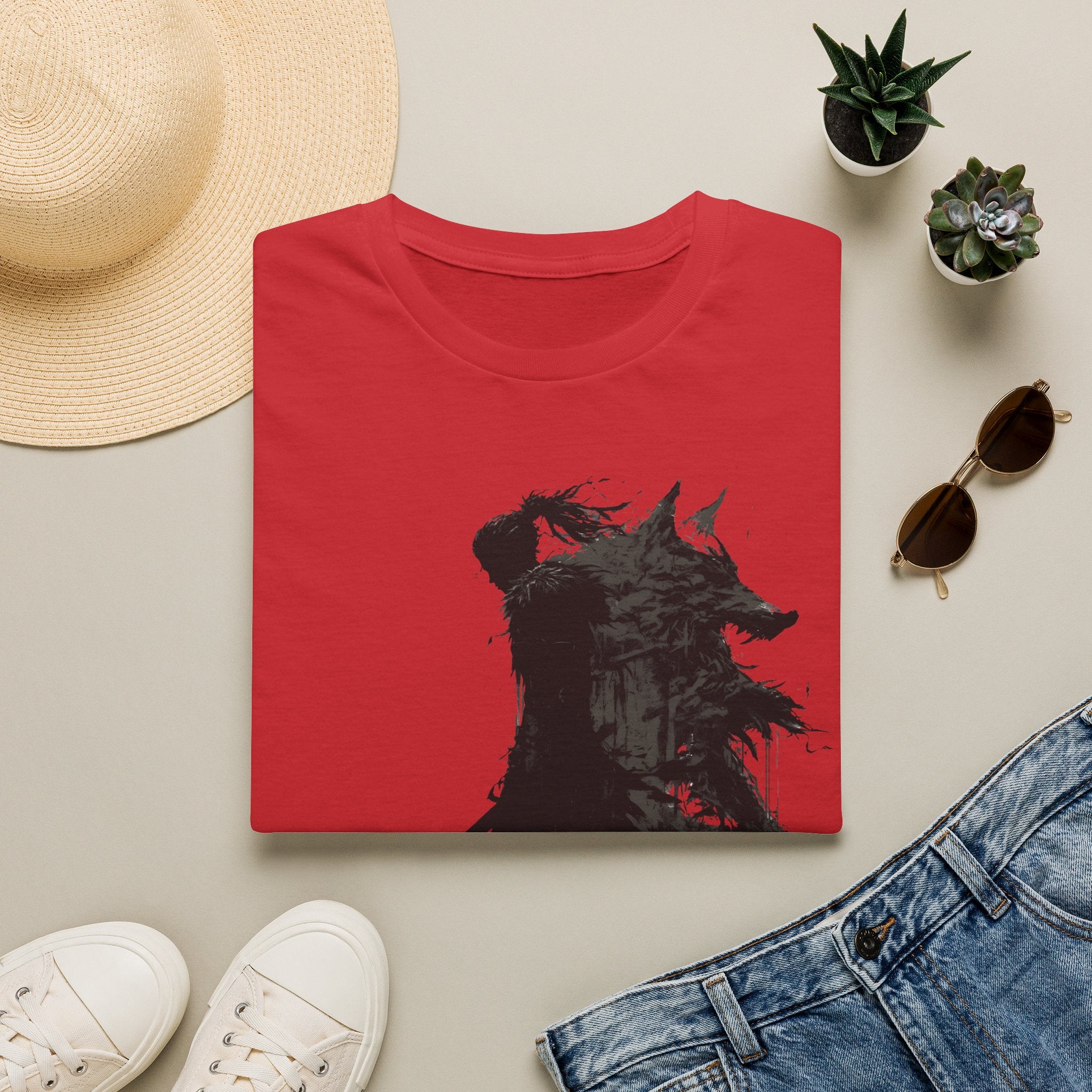 Shape Shifter Silhouette T-Shirt - Dark Ink Wolf Wilderness Graphic Tee