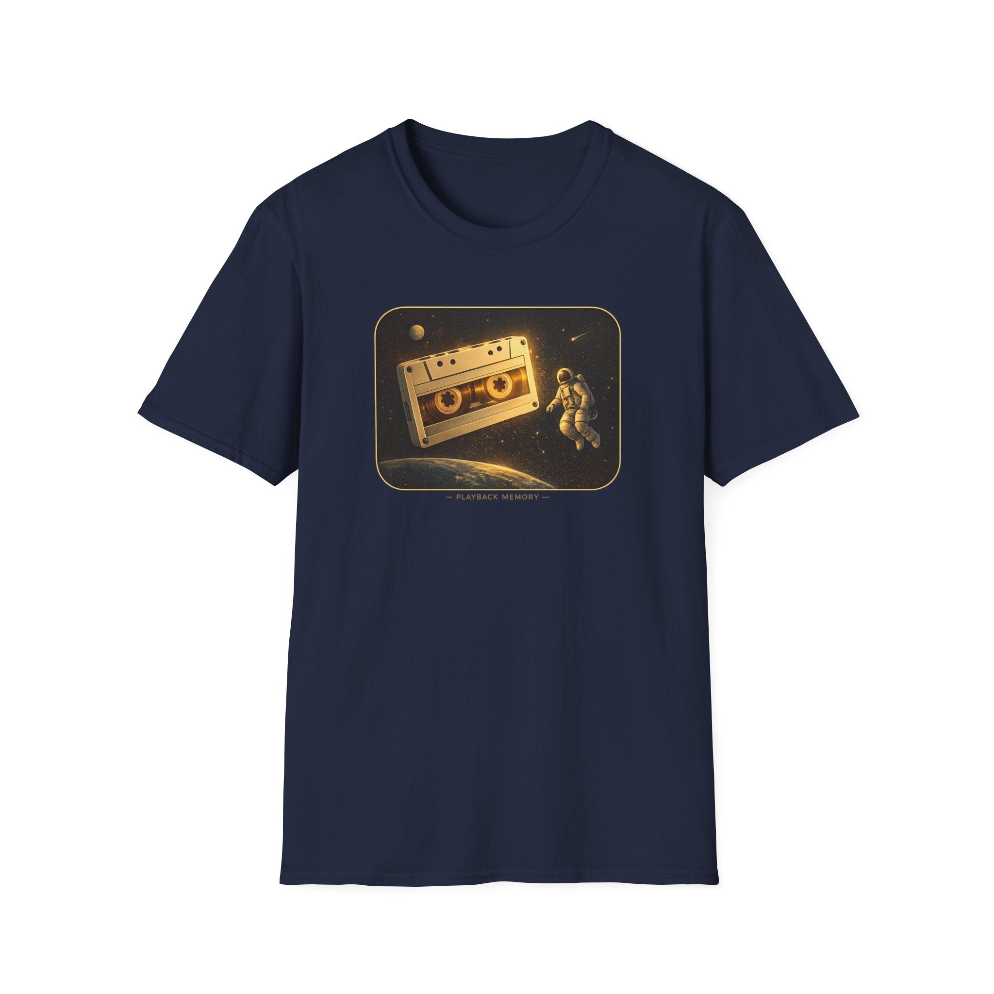 'Playback Memory' Retro Cassette in Space T‑Shirt