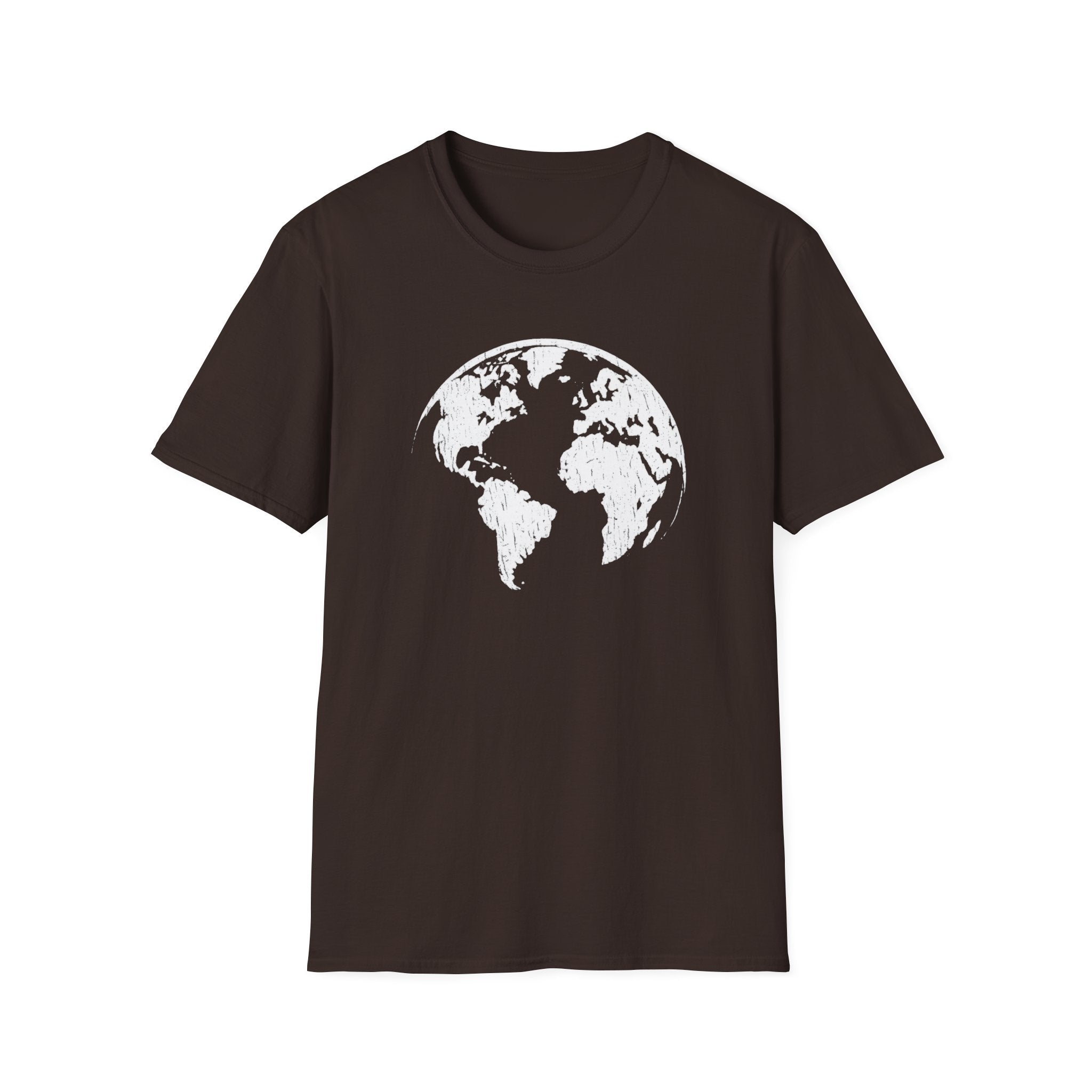 Earth Globe T-Shirt — Minimal White World Tee