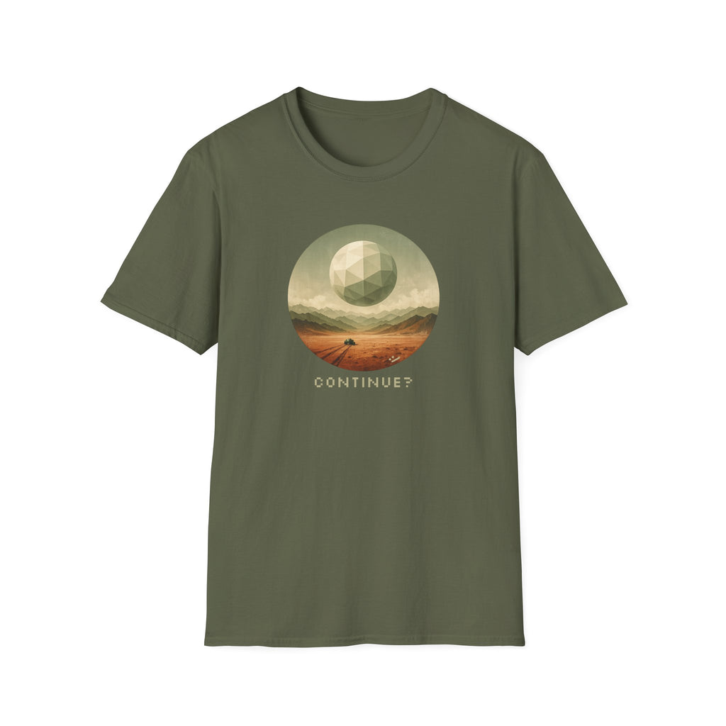 'Continue?' Surreal Desert Sphere T-Shirt - Graphic Tee