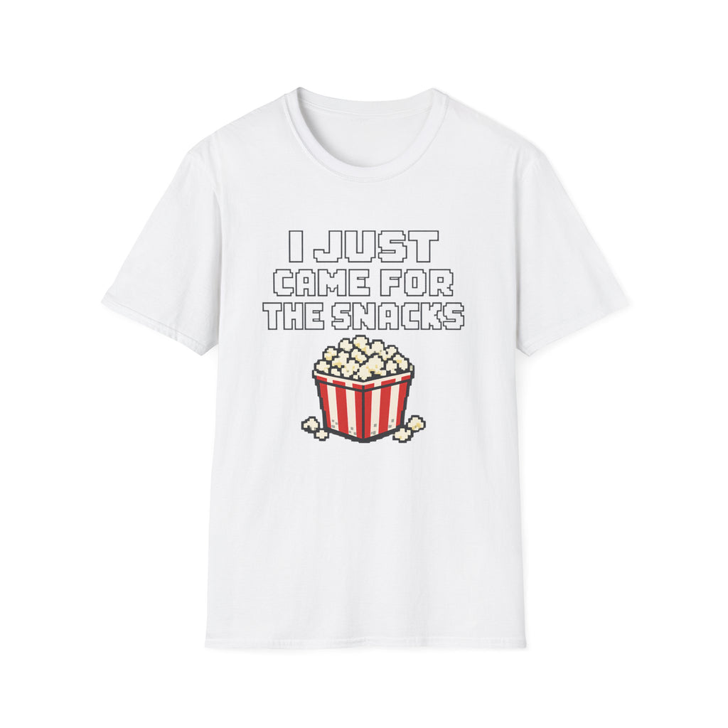 Retro Pixel "I Just Came For The Snacks" Popcorn T-Shirt