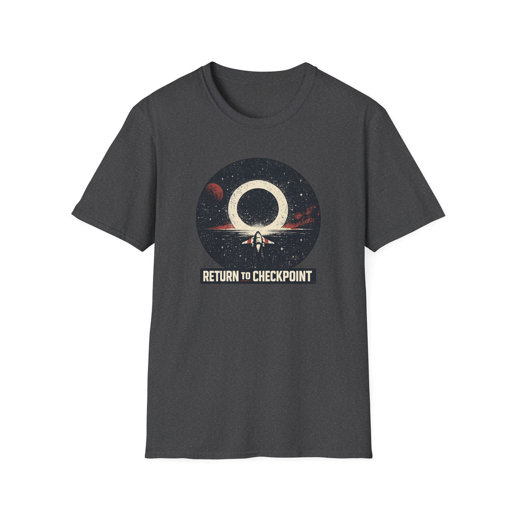 'Return to Checkpoint' T‑Shirt — Retro Space Arcade Graphic Tee