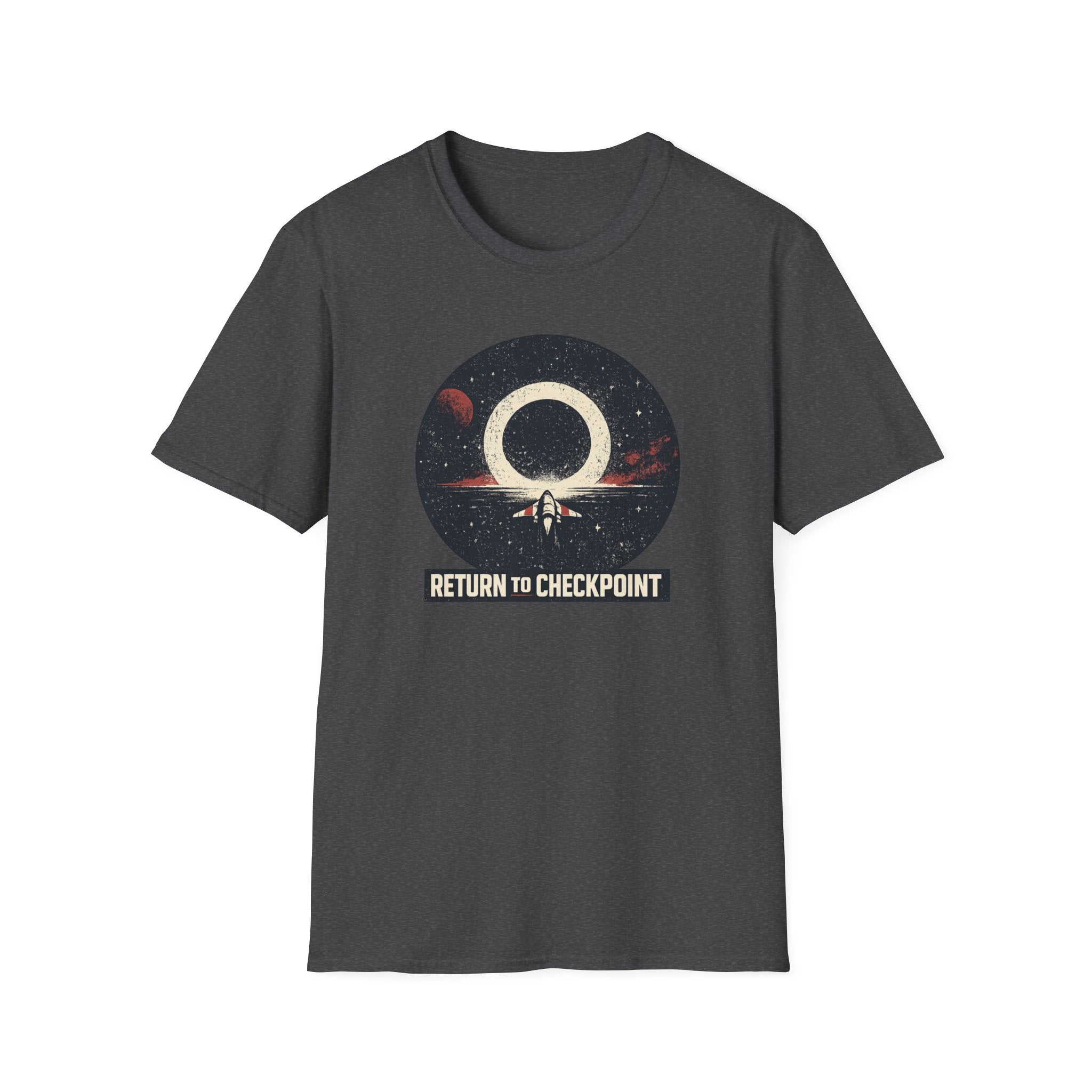 'Return to Checkpoint' T‑Shirt — Retro Space Arcade Graphic Tee