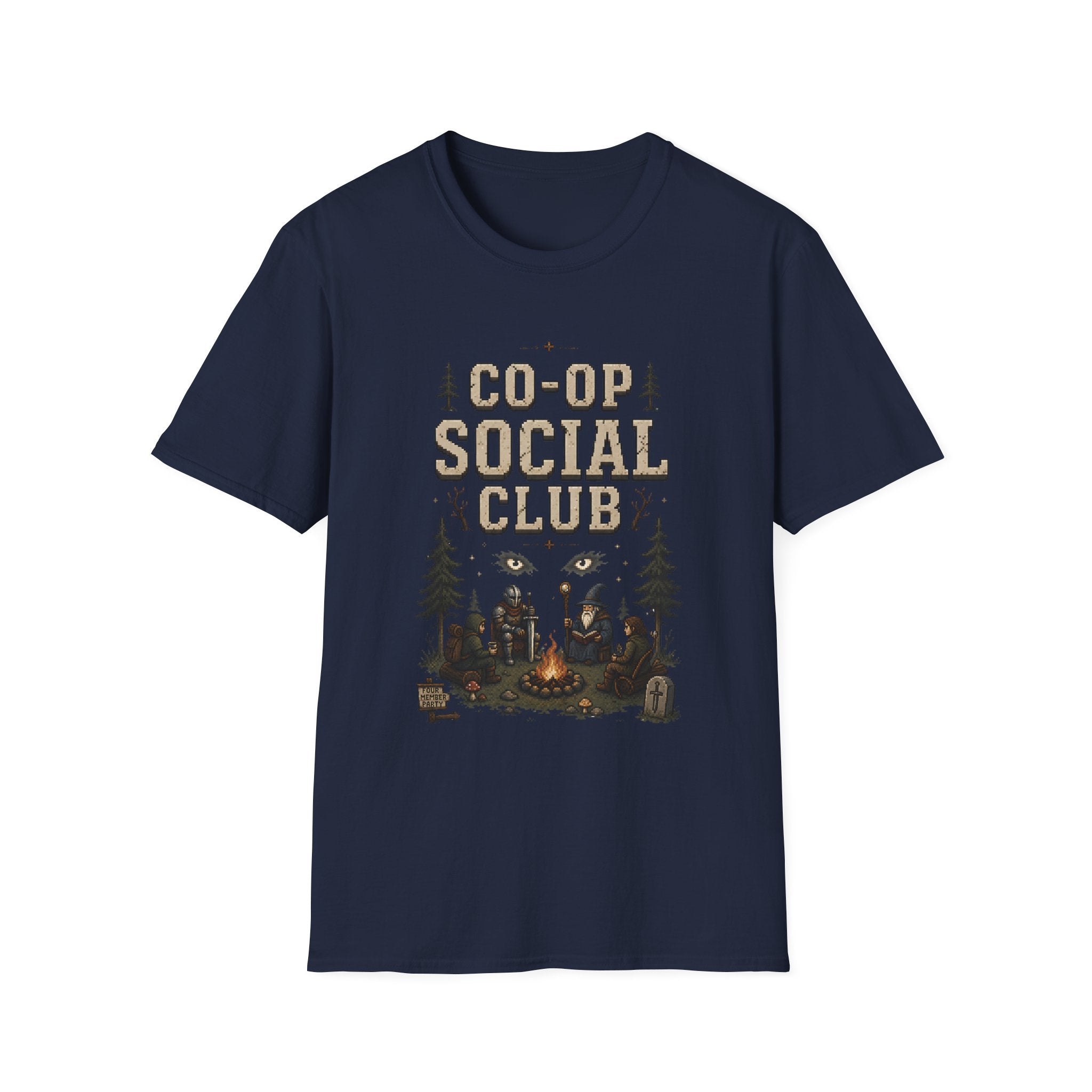 Co-Op Social Club RPG T-Shirt - Woodland Resting Pixel Graphic Tee
