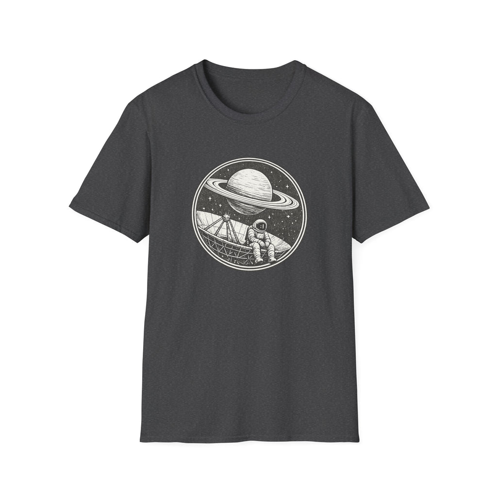 Lonely Astronaut & Saturn Graphic T-Shirt - Vintage Space Explorer Tee
